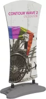 Contour Double-Sided Outdoor Sign Wave 2 w/Fillable Base