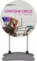Contour Single-Sided Outdoor Sign Circle w/Fillable Base