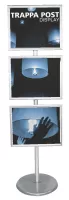 Trappa Post Stand w/ 3 Horizontal 20" x 16" Snap Edge Frames