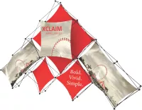 Xclaim 14' 10 Quad Pyramid Fabric Popup Display Kit 01