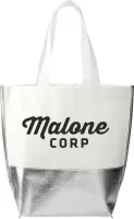 Large Laminated Metallic Bottom Tote
