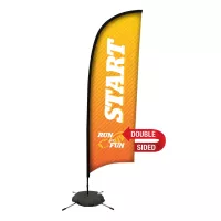 9' Premium Razor Sail Sign Flag, 2-Sided, Scissor Base