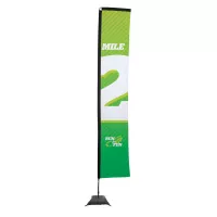 14.5' Premium Rectangle Sail Sign Flag 1-Sided, Scissor Base