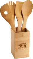Bamboo 4-piece Kitchen Tool Set and Canister