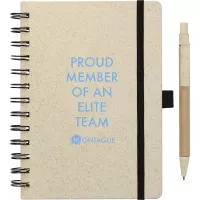 5'' x 7'' FSC® Mix Wheat Straw Notebook with Pen