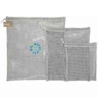 Recycled Cotton Mesh Cinch Pouch Set