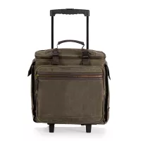 Somm 12 Bottle Wine Tote with wheels- Khaki/Brown