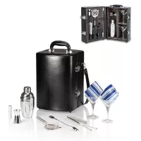 Manhattan Two Bottle Cocktail Case w/Barware