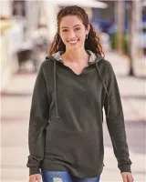 Independent Trading Co.® Women's Lightweight California Wave Wash Hooded Sweatshirt