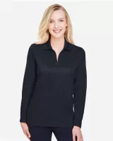 Devon and Jones® Women's CrownLux Performance® Plaited Long Sleeve Polo Shirt