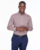 Devon and Jones® Men's Crown Collection® Gingham Check Long Sleeve Woven Dress Shirt