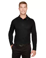 Devon and Jones® Men's CrownLux Performance® Plaited Long Sleeve Polo Shirt
