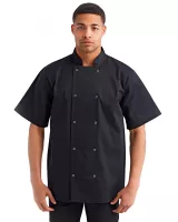 Artisan Collection by Reprime® Unisex Studded Front Short-Sleeve Chef's Jacket