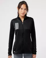 Adidas® Women's 3-Stripes Double Knit Full-Zip Pullover Shirt