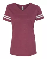 LAT® Women's Football V-Neck Fine Jersey Tee