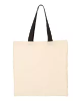 Q-Tees™ Economical Tote Bags w/Contrast-Color Handles