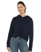 Next Level Women's Laguna Sueded Raw Edge Crop Hoodie