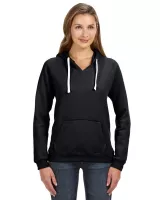 J AMERICA Ladies' Sydney Brushed V-Neck Hooded Sweatshirt