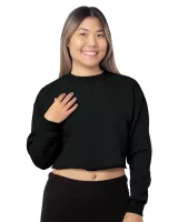 BAYSIDE Ladies' USA Made Cropped Crewneck Sweatshirt