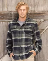 Burnside® Snap Front Long Sleeve Plaid Flannel Shirt