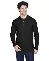 ULTRACLUB Adult Long-Sleeve Classic Piqué Polo