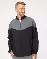 Adidas® Heather Chevron Quarter Zip Wind Pullover