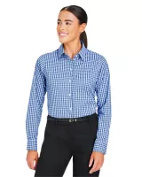 Devon and Jones® Women's CrownLux Performance® Gingham Long Sleeve Dress Shirt