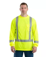 Berne® Apparel Men's Hi-Vis Class 3 Performance Long Sleeve Pocket T-Shirt