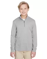 Team 365 Youth Zone Sonic Heather Performance Quarter-Zip Pullover Sweater