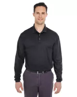 ULTRACLUB Adult Cool & Dry Long-Sleeve Mesh Piqué Polo