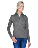 ULTRACLUB Ladies' Cool & Dry Heathered Performance Quarter-Zip