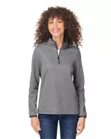 CORE365™ Women's Venture Heathered Stripe Quarter-Zip Pullover Jacket