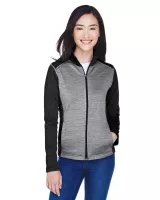 Devon and Jones Ladies' Newbury Colorblock Mélange Fleece Full-Zip