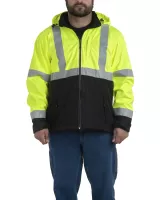 Berne Apparel Men's Tall Hi-Vis Class 3 Hooded Softshell Jacket
