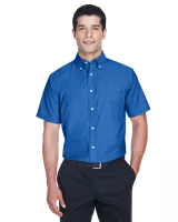 Harriton Men's Short-Sleeve Oxford Shirt w/Stain-Release