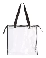 OAD Clear Zippered Tote w/Full Gusset