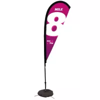 6' Premium Teardrop Sail Sign Flag, 1-Sided, Scissor Base