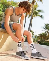 SOCCO USA-Made Checkered Crew Socks