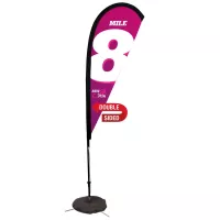 6' Premium Teardrop Sail Sign Flag, 2-Sided, Scissor Base