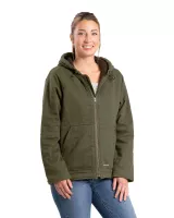 Berne Apparel Ladies' Sherpa-Lined Twill Hooded Jacket