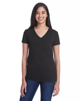 THREADFAST Ladies' Invisible Stripe V-Neck T-Shirt