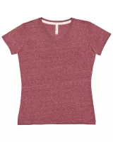 LAT Ladies' V-Neck Harborside Melange Jersey T-Shirt