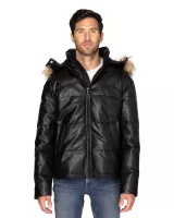 THREADFAST Unisex Vegan Leather Puffer Jacket