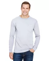 BAYSIDE Unisex USA Made Long-Sleeve Pocket T-Shirt