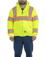 Berne Apparel Men's Hi-Vis Class 3 Hooded Active Jacket