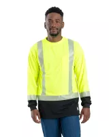 Berne Apparel Men's Hi-Vis Class 3 Color Blocked Long-Sleeve T-Shirt
