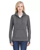 J AMERICA Ladies' Omega Stretch Snap-Placket Hooded Sweatshirt