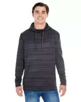 J AMERICA Adult Odyssey Striped Poly Fleece Pullover Hood