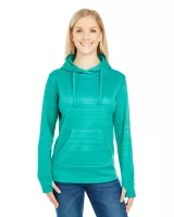 J AMERICA Ladies' Odyssey Striped Poly Fleece Lapover Hood
