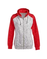 J AMERICA Ladies' Mélange Fleece Two-Tone Full-Zip Hooded Sweatshirt